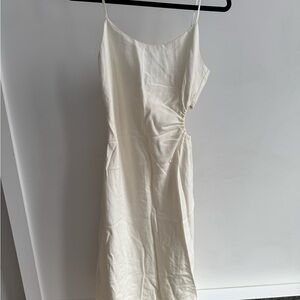 Forever 21 Cream Strapless Slip Dress with Side Gather